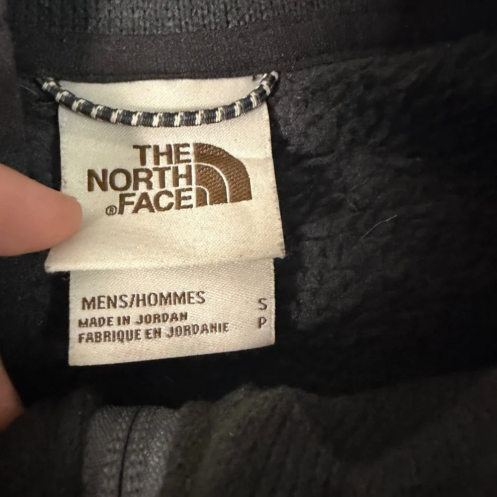 The North Face Mens Small Gray Quarter Zip Fleece Pullover Snap Pocket Jacket